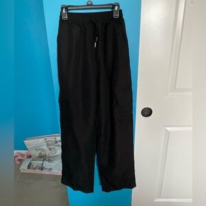 Target Black Cargo Pants with Relaxed Fit and Smooth Texture